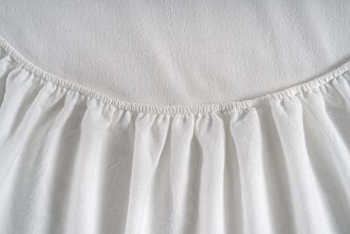 Lane Linen 100% Cotton Flannel Sheets Set - White Flannel Sheets Queen Size, 4-Piece Bed Sheets - Lightweight Bedding, Brushed For Extra Softness,Breathable, 15" Deep Pocket (Fits Upto 17" Mattress) #TOP3