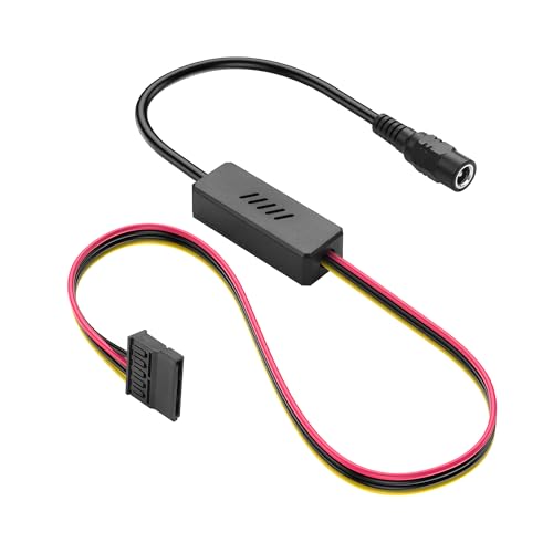 SinLoon DC5525 to SATA IDE Hard Drive Power Supply Cable DC 5.5x2.5mm Female to SATA Female Extension Cable with Step-Down Voltage Regulator (1 to 1)