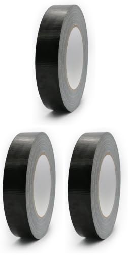 Image of Duct Tape 1 Inch X 44 Yards, 8.5 mil Thickness, Heavy Duty Black Duct Tape, No Residue, Waterproof, Tear by Hand for Repairs, Industrial, Professional Use (Pack of 3)