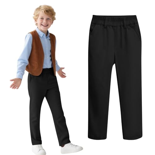 Pants for Boys Casual Trendy Solid Color Elastic Waist Sweatpants Soft Soft Comfy Fashion Lightweight Trousers 5-14Y