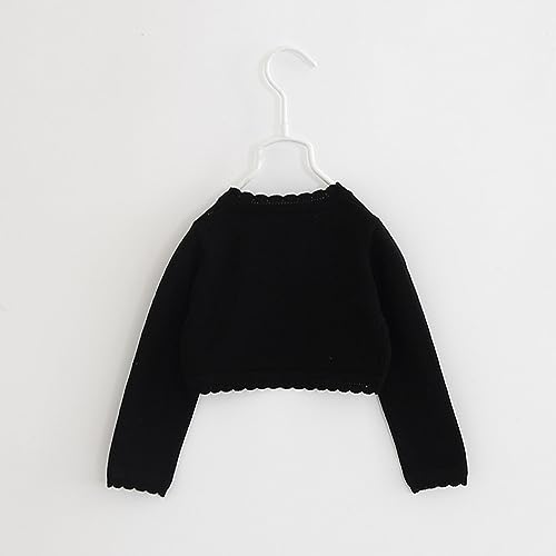 Girls 𝗦hrugs B𝗼lero Long Sleeve Cardigan Kid Button Closure Sh𝗿ug Crop Top Part𝘆 Church Dress (White, 6-7 Years)3