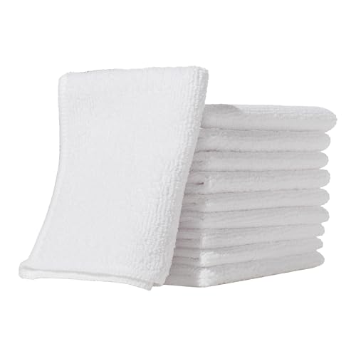 Furniture Clinic Pack de 10 Chiffons en Microfibre - Non Pelucheux - Chiffons de Nettoyage Blancs - Réutilisables et lavables