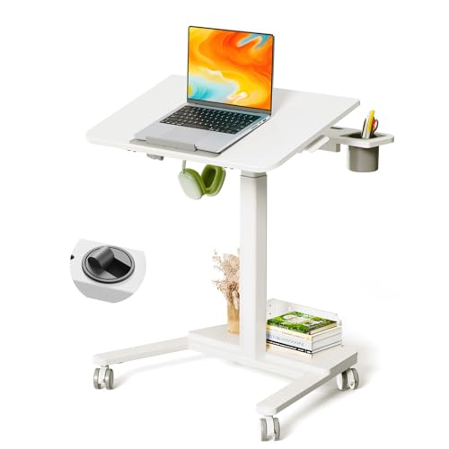 JYLH JOYSEEKER ���o�C���X�^���f�B���O�f�X�N ���[�x�[�X�t�� 60°�X���邱�Ƃ��ł��郍�[�����O�m�[�g�p�\�R���f�X�N �������߉\�ȃ|�[�^�u���e�[�u�� 4�̃��b�N�\�ȃz�C�[���t�� �z�[���I�t�B�X�p �z���C�g