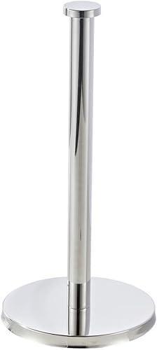 Soporte para toallas de papel, dispensador de toallas de papel de pie con base pesada para baño Kichen, se adapta a toallas de papel de tamaño