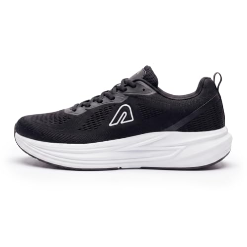Image of Boldfit Running Shoes for Man Comfortable Sports Shoes for Men Running Lightweight Gym Shoe for Men Workout Soft Cushioned Walking Shoe for Man Anti Slip Gym Footwear- Velocity, Black White, UK 06