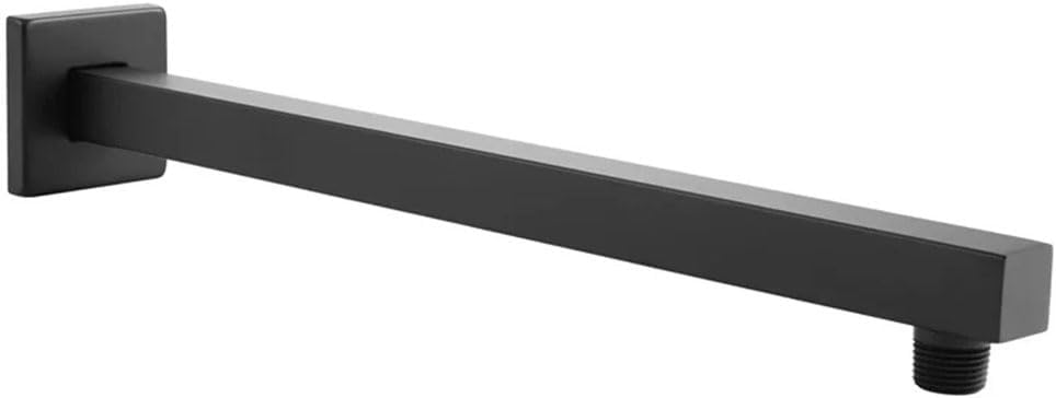 16 Inch Black Shower Head Extension Arm 40CM Stainless Steel Square Fixed Tube Pipe For Bathroom Showerhead Accessories