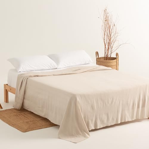 GAMUSI Jarapa Mehrzweck-Sofabezug, 3-Sitzer-Sofabezug, 135/150 cm, weich, strapazierfähig, Schal, Tagesdecke, 230 x 280 cm, Beige