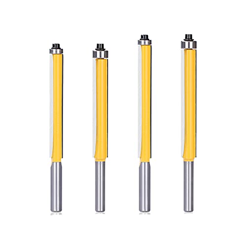 Fresa de mango de carburo sólido ， Brocas de fresado de carburo de tungsteno con vástago de 8 mm y rodamiento for madera (4 unidades)