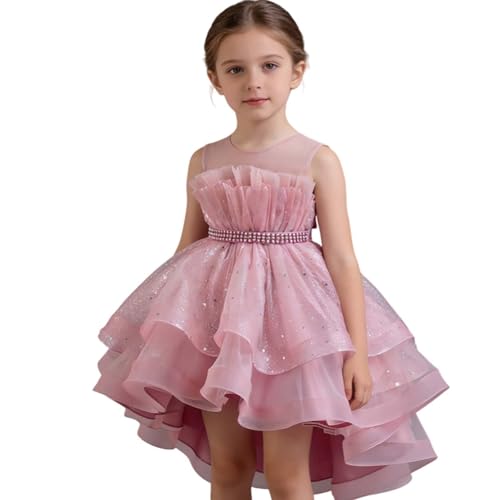 Vestido de niña sin mangas ceremonial con cola para recitales y fiestas infantiles