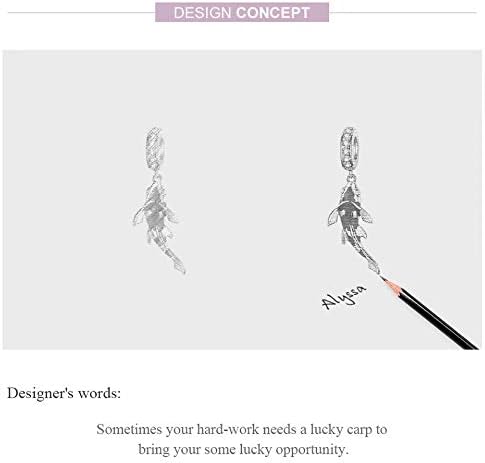 ToHa 925 Sterling Silver Carp Bead Charms,Good Luck Charms Cubic Zirconia Fish Animal Charm Koi Beaded Pendant for European Bracelet & Necklace,DIY Jewelry for Women - Image 3