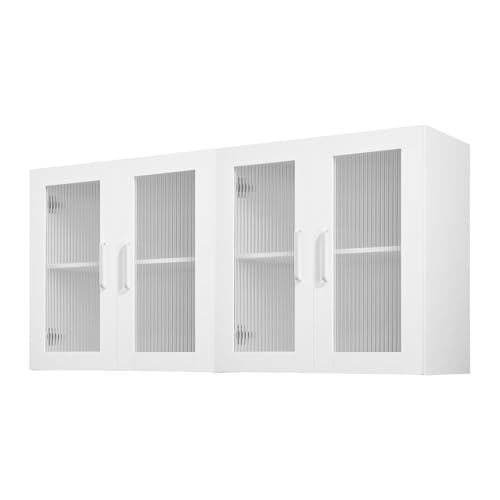VEVOR 2-Tier Wall Cabinet, 12x24x24 in, White, Set of 2