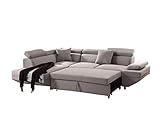 ACME FURNITURE Jemima Sectional Sofa w/Sleeper - - Gray Fabric