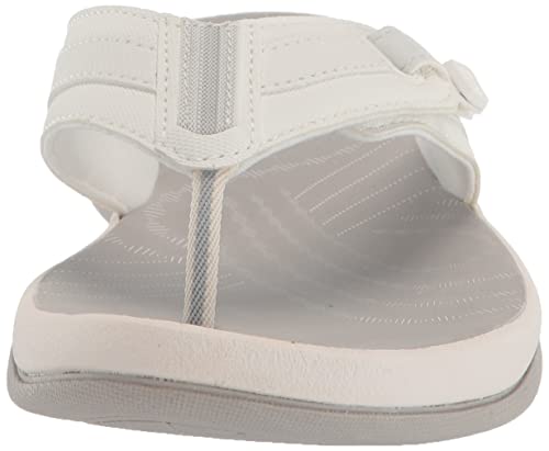 Clarks Women's Sunmaze Daisy Flip-Flop, White Synthetic, 12 #TOP26