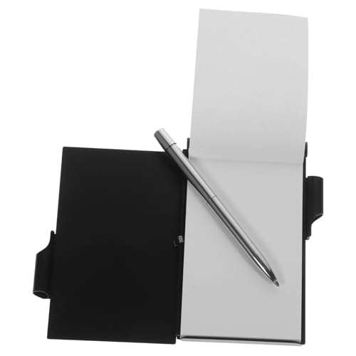 WEKAMOS アルミ製ポケットノートブック ペン付き 小型メモ帳 オフィス 学校 家用 携帯便利 速書き用 付箋代わりに