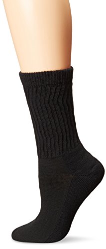 Peds Women's Diabetic Crew Socks With Coolmax And Non-Binding Funnel Top 2 Pairs, Black, 7-10 #TOP20