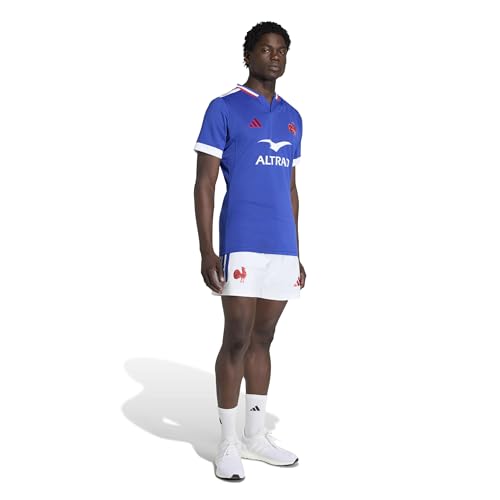 adidas Homme France Rugby Replica Playing Short Shorts, White, XL