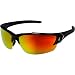 Edge Eyewear SDKAP119 Khor Black with Aqua Precision Red Mirror Lens