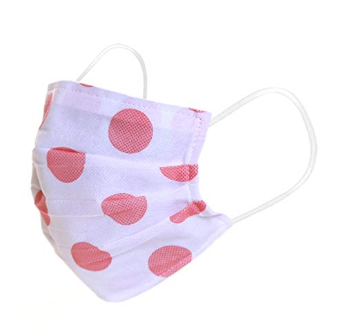 Karabar 3 x Masques Lavables - Fabriqué en UE - Boucle d'oreille Réutilisable couvrant le Masque de Protection de la bouche de protection non médicale fourni dans un sac scellé, Points Rouges