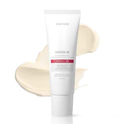 Image of Ceuticoz Uvicoz IR Dry Touch Sunscreen Gel | SPF 50 PA++++ | For Sunburn & Thermal Aging | Infrared & UV protection with matte finish | Uvinal A & Bemotrizinol | All Skin Types | 50g