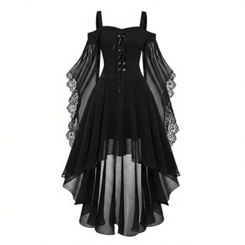 Flapper Dresses for Women Mesh Off-Shoulder Gothic Halloween Midi Dresses — view 5