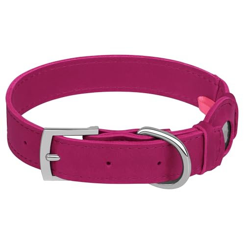 Coleira de couro para cães com suporte para Airtag - Coleiras para cães Apple AirTag - Coleira intel