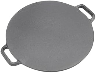 Warmiehomy Cast Iron Griddle Pan Grill,32cm Non-Stick Dosa Pizza Crepe Pan,Baking BBQ Skillet with Handles for Oven Gas Induction Electric Hob,Round