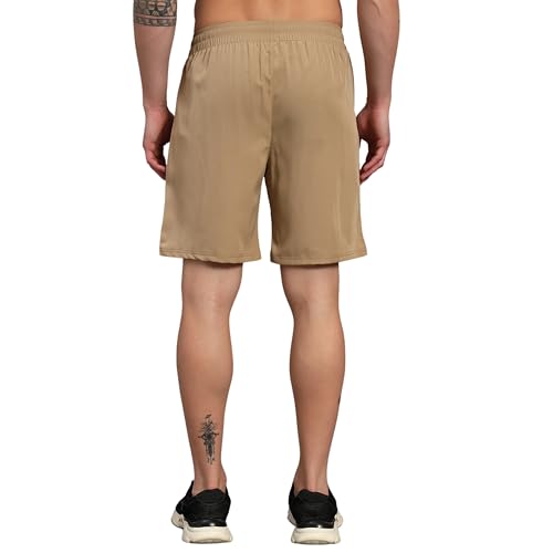 Image of ATICX Polyester Shorts for Men - Quick Dry Lightweight with Zipper Pockets - Gym, Running, Jogging, Training Half Pants for Basketball, Swimming, Badminton, Cycling, Football, Outdoor & Home Wear