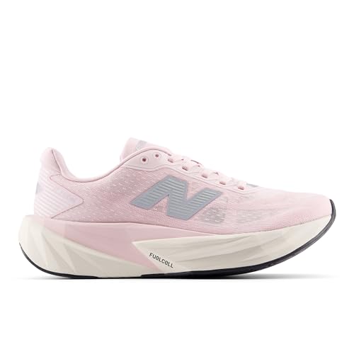 New Balance New Balance Women's FuelCell Rebel V5 Running Shoe, Pink Granite/Silver Metallic/Linen, 9 W