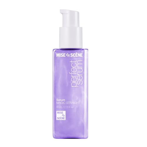 Image of Mise En Scene Magic Straight Perfect Serum - Anti Frizz Hair Straightening Serum with heat protectant for straightener, hair tamer oil, Coconut Oil for Smooth, Silky, and Shiny Hair, 2.71 Fl Oz