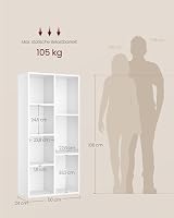 VASAGLE Custos Kollektion - Bücherschrank, Bücherregal, mit 7 Fächern, Büroregal, Würfelregal, Standregal, für Wohnzimmer, Schlafzimmer, Büro, Kinderzimmer, weiß LBC27WT – Ansicht 3
