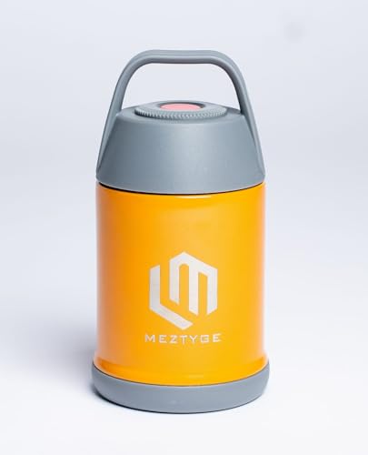 MEZTYGE Botella de 500 ml de acero inoxidable aislado para alimentos – Keeps Food Hot or Cold, diseño de doble pared, termo de acero inoxidable de 500 ml, mantiene la comida caliente o fría, diseño de