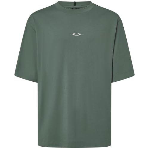 Oakley Mens Stacked Metal Tee, Flame Red, X-Small