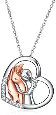 YFN Horse Gifts for Girls Women Horse Necklace for Girls 925 Sterling Silver Equestrian Horse Pendant Jewelry