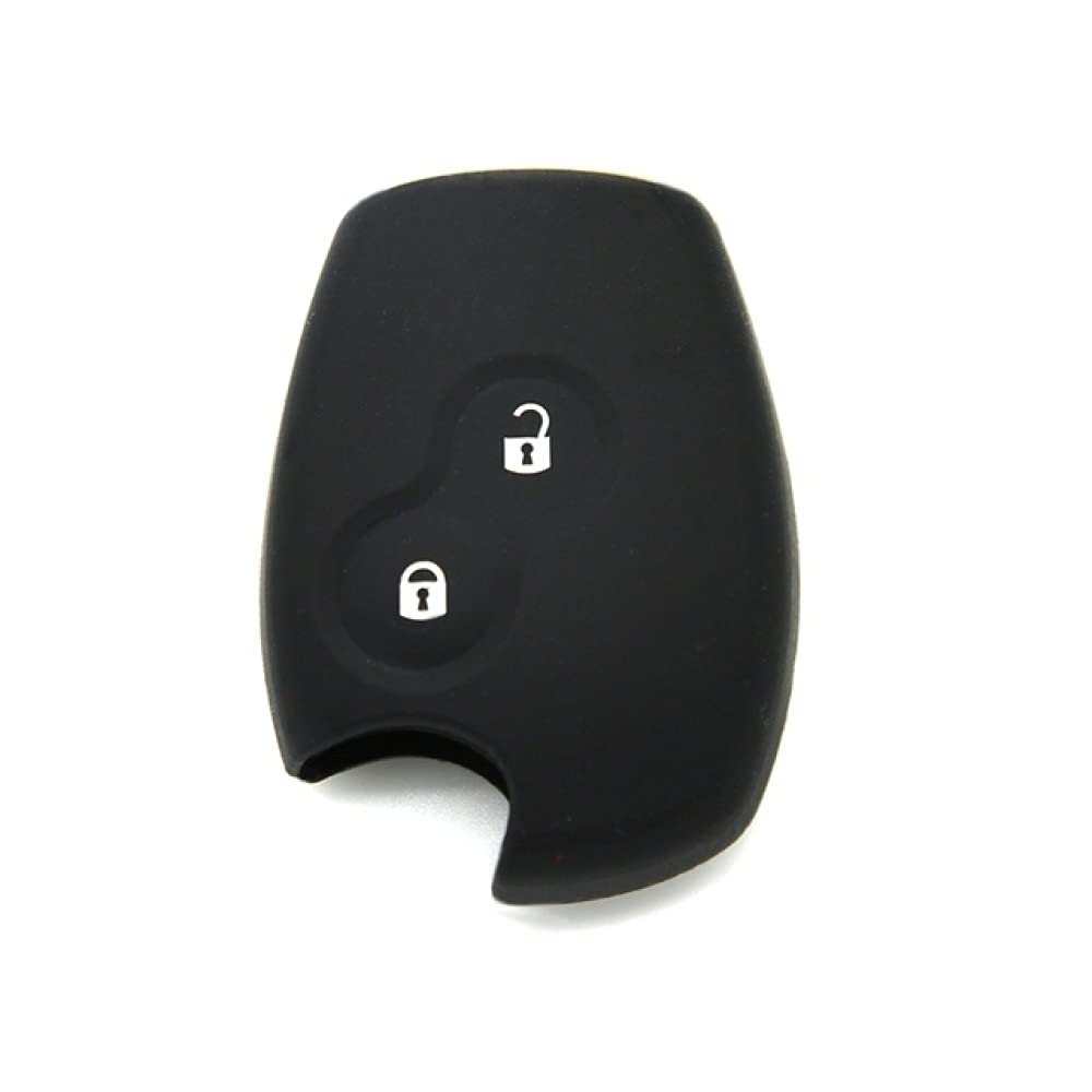 WSWJDW Hot Silicone Car Key Cover Case Shell,Fit For Renault 2 Buttons Kangoo Dacia Scenic Megane Sandero Captur Twingo Modus,Black