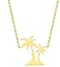 Produktbild CKAWM Halskette Halskette Hawaii Beach Schmuck Doppelpalme Halsketten Anhänger Edelstahl Kokosnuss Halskette Frauen