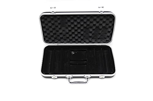 HAN'S DELTA Monte Carlo Poker Club Chip Set 14 Gram for Texas Hold'em, Blackjack, Casino Gambling with Black ABS Case, Cards, Dealer Button (Choose 300 or 500 Chips Set) (Case Only (Holds 300 Chips))