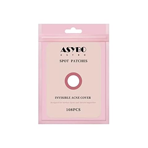 ASYBO Acne Patches Absorbing Pimple Patches Invisible Spot Stickers Translucent Hydrocolloid Spot Patches, Facial Treatment, Fast Healing, Two Sizes(108 Patches) Cover