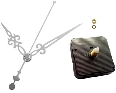 Dhorcas (#012) 1/2 Threaded Motor and Silver 3 1/2 Hands, Quartz Clock Movement Kit for Replacement