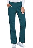 Cherokee Women's Petite Scrubs Flexibles Mid-Rise Knit Waist Pull-On Pant, Caribbean, X-Large Petite