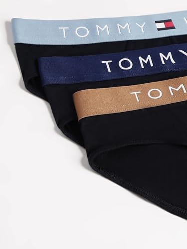 Image of Tommy Hilfiger Men Cotton Elastane Mid Rise Solid Multi Briefs-Pack of 3