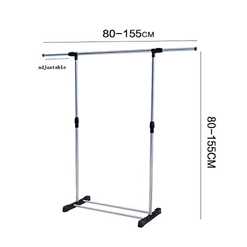 Image of Stainless Steel Single-Pole Portable Clothes Rack Drying Rack,Movable Stand Indoor Home Storage Organizer Balcony Handing Clothing Rack