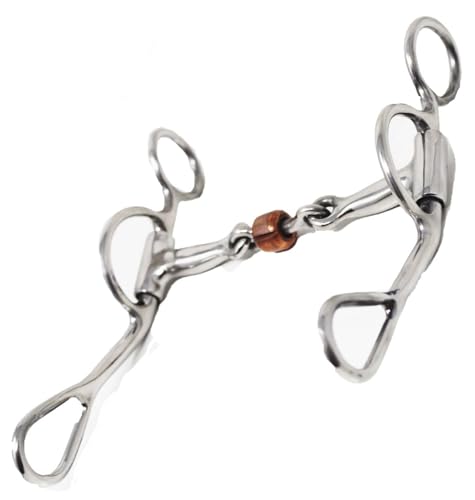 Horse Argentine SS 5" Dog Bone Snaffle Mouth Bit Copper Roller 35GA11B