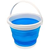  Acan Tradineur - Cubo Plegable de Silicona y plástico con asa, Limpieza Interior, Camping, Pesca, Viajes, Lavado Coches, 25 x 20,5 cm, Color Aleatorio