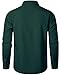 ZEROYAA Men's Regular Fit Dress Shirt Solid Wrinkle-Free Long Sleeve Casual Business Button Up Shirts with Pocket ZSSCL05-Dark Green Large
