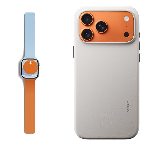 MOFT MOVAS Snap Case for iPhone 17 Pro Max Misty Cove & Snap Duo Watch Bands Compatible with Apple Watch 38mm/40mm/41mm/42mm(S11-10) Wake Orange x Swe