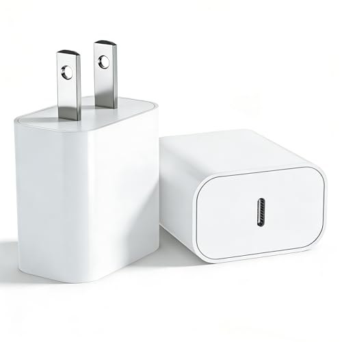 USB C Charger Block 2Pack for iPhone 17 16 Fast Charging Plug for Apple 20W Type C Power Adapter Plug Box for iPhone 17 16 15 14 13 12 11 Pro Max XS X XR SE Plus for iPad USBC Wall Charge Cube Brick
