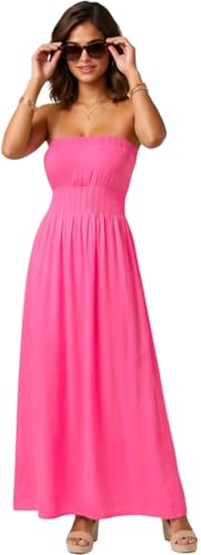 Image of ToBeInStyle Women's Strapless Cover Up Tube Dress Beach Summer Bandeau Flowy