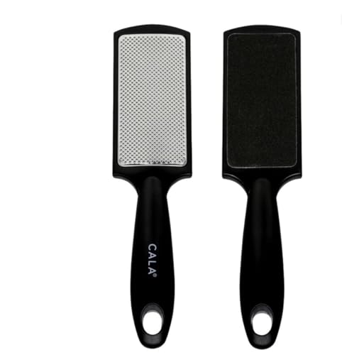 Image of CALA Silky Glide Pro Callus Remover Foot File (Black), Stainless Steel Micro-File with Wide Surface for Wet or Dry Skin, Soft Grip Handle for Comfort & Control, Reusable Travel Tool