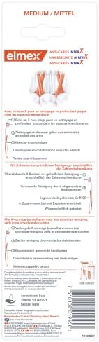 Elmex Szczoteczka do zębów Kariesschutz InterX średnia, 2 sztuki  X  włosie do wyjątkowo dokładnego czyszczenia zębów  z krótką głowicą do trudno dostępnych zębów trzonowych