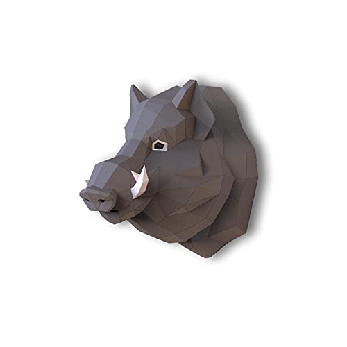 Boar head paper sculpture kit image